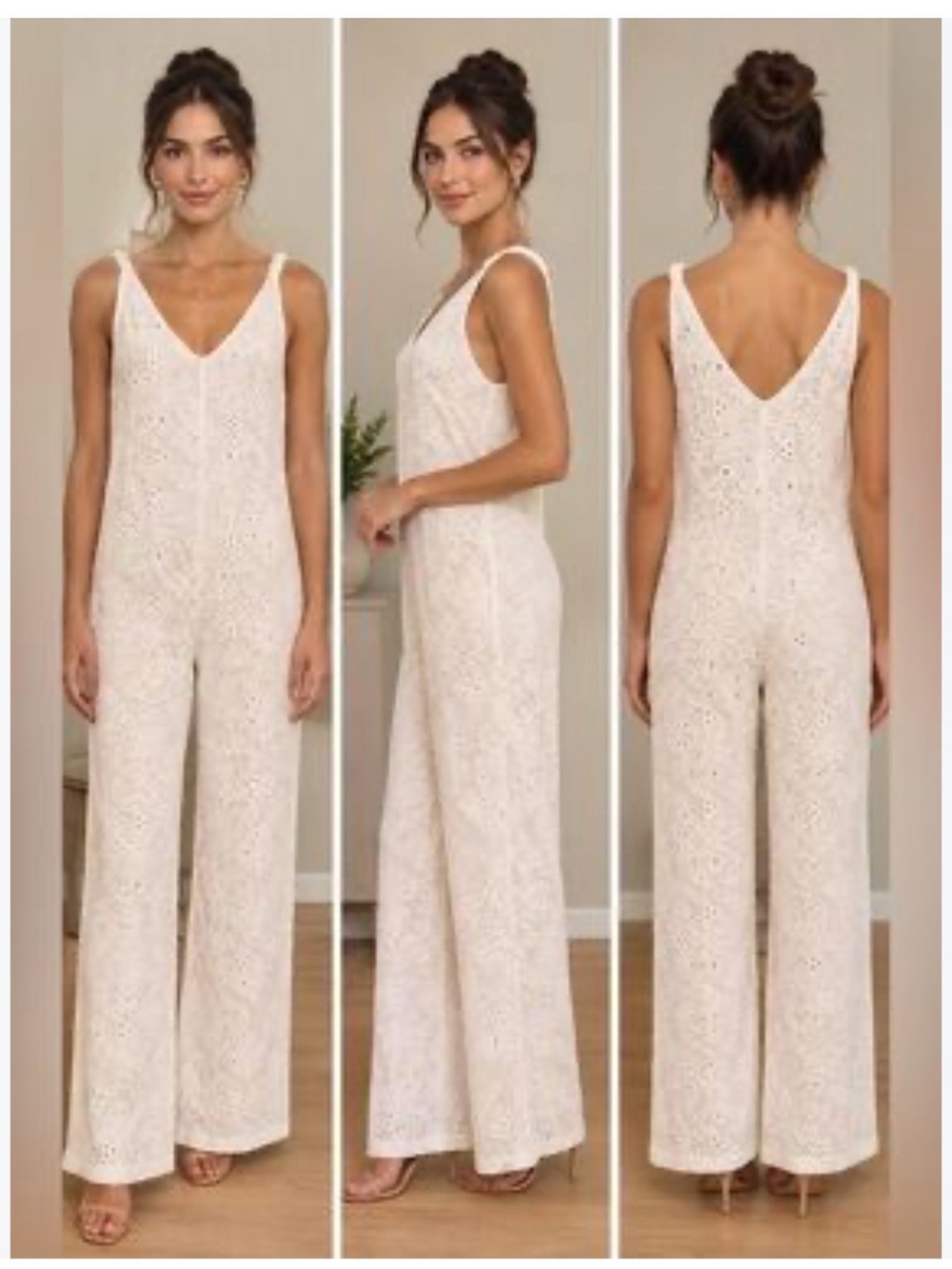 Zara Sleeveless Wide-Leg Cotton Jumpsuit